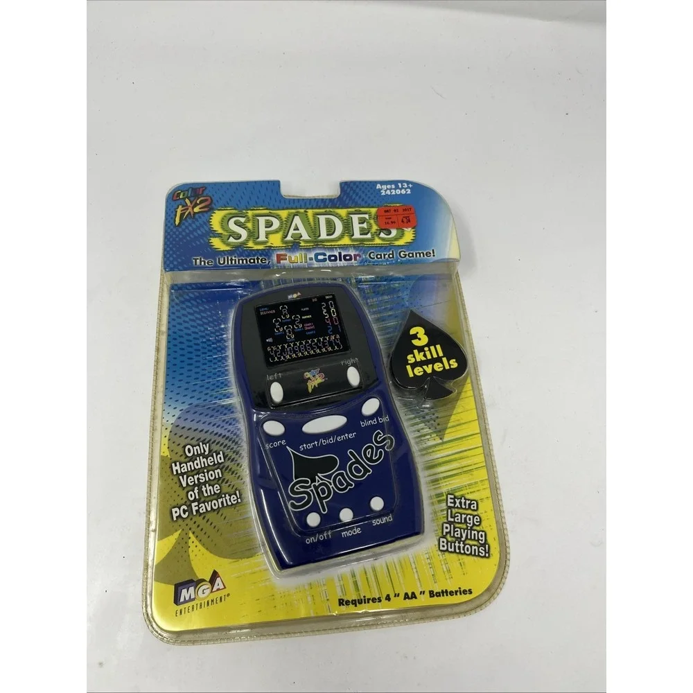 MGA Spades Color FX2 Screen Handheld Card Game 2000 Brand New FACTORY SEALED